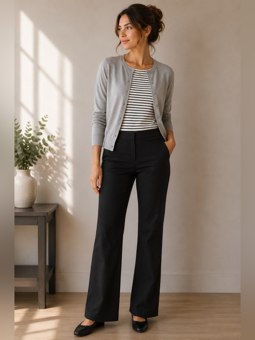 J. CREW Classic Black Wide-Leg Women's Size 10 Wool Pants